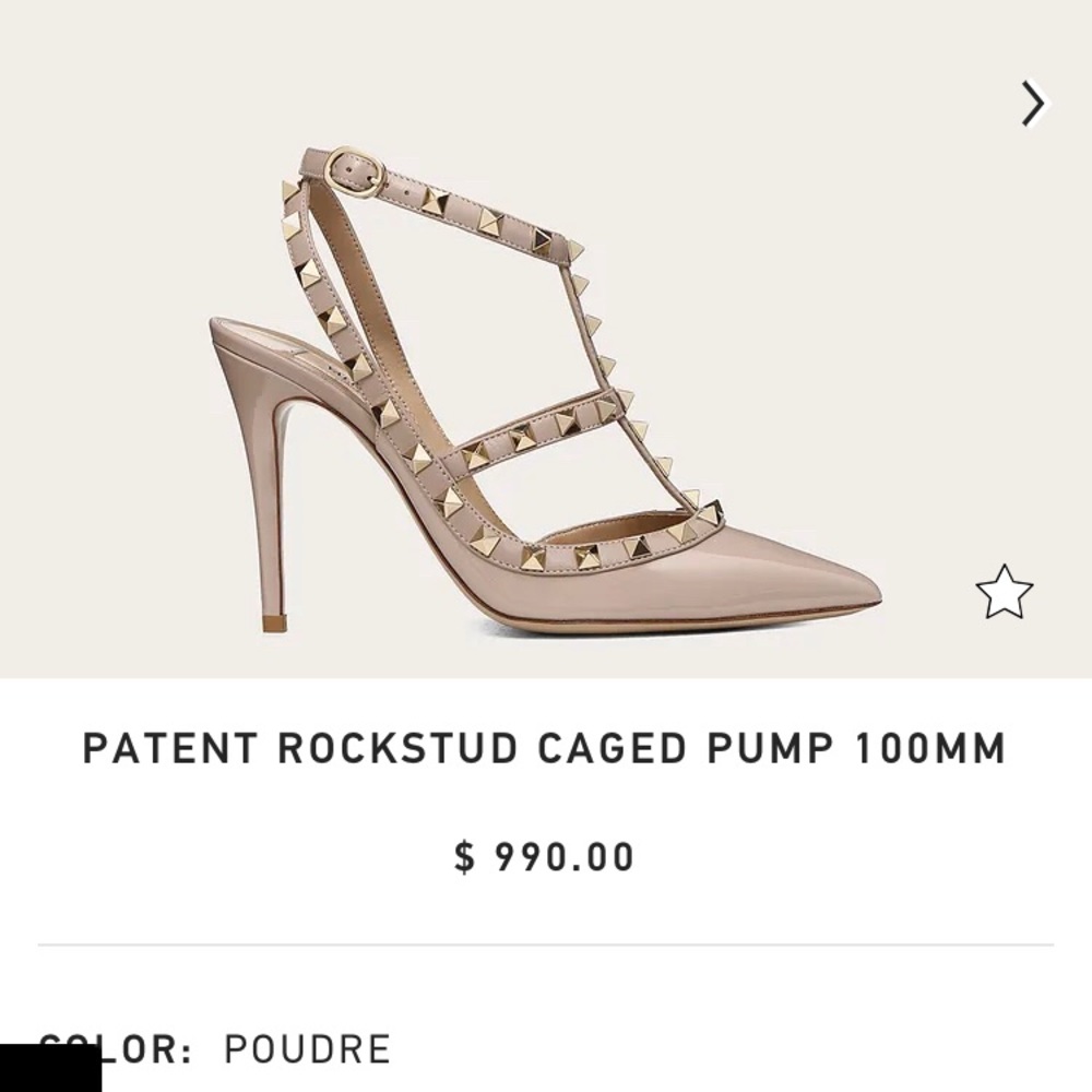 Authentic Valentino rockstud heels in patent nude